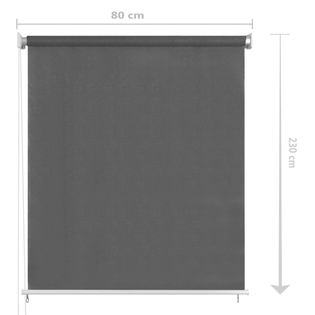Utendørs rullegardin 80x230 cm antrasitt