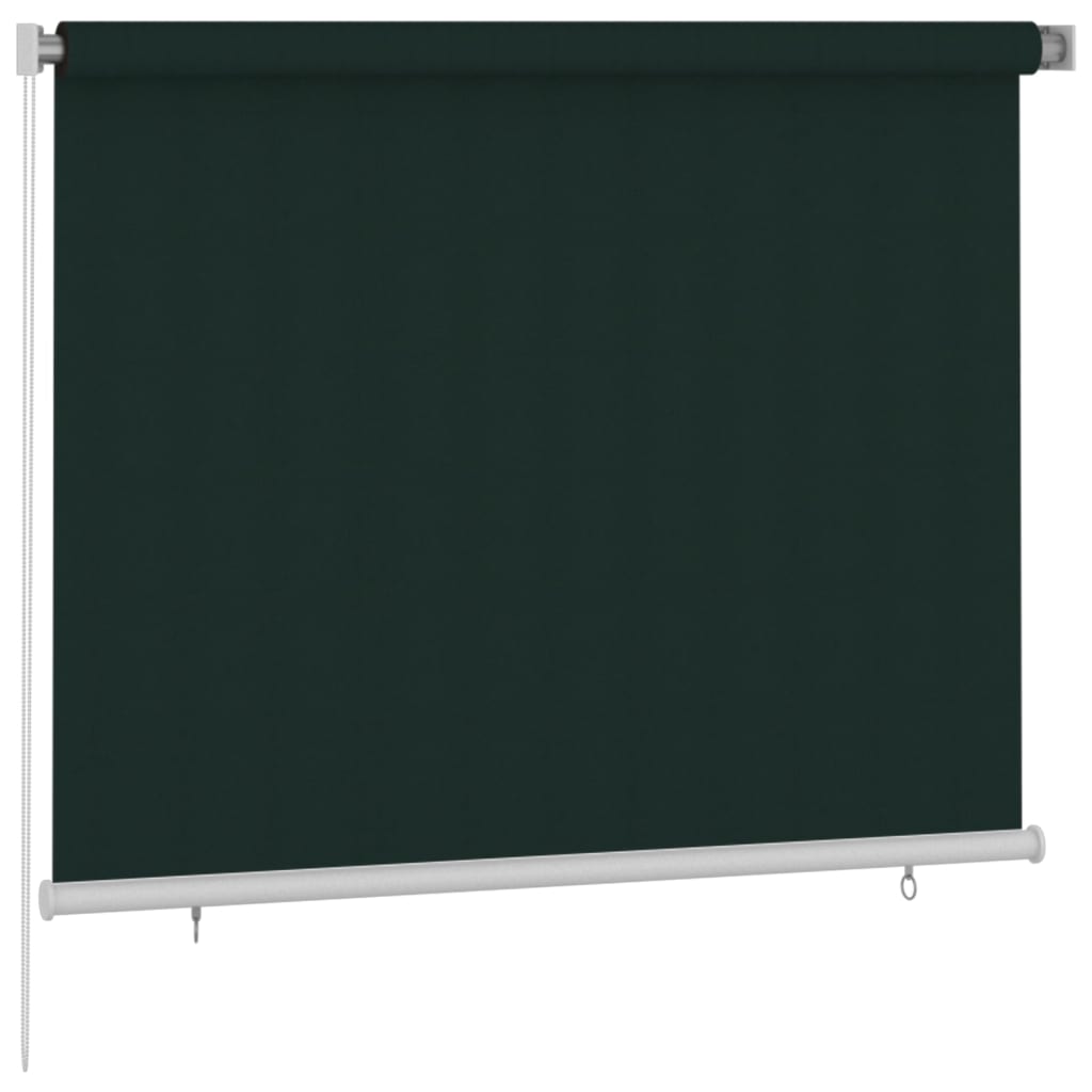 Utendørs rullegardin 180x140 cm mørkegrønn HDPE