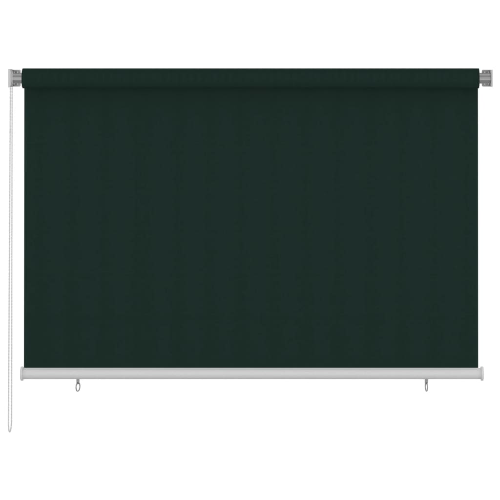 Utendørs rullegardin 220x140 cm mørkegrønn HDPE