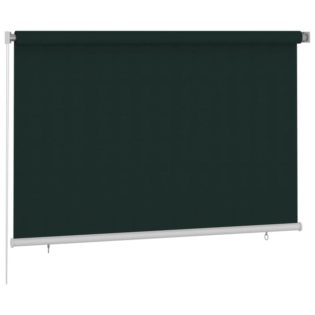 Utendørs rullegardin 220x140 cm mørkegrønn HDPE