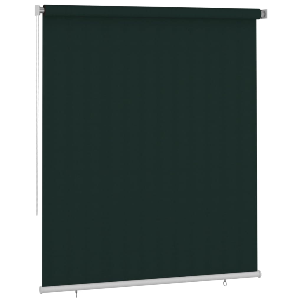 Utendørs rullegardin 200x230 cm mørkegrønn HDPE
