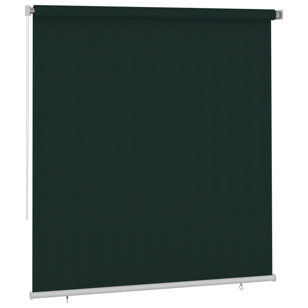 Utendørs rullegardin 220x230 cm mørkegrønn HDPE