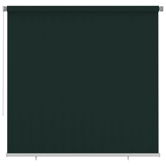 Utendørs rullegardin 245 (B) x 230 (H) cm mørkegrønn HDPE