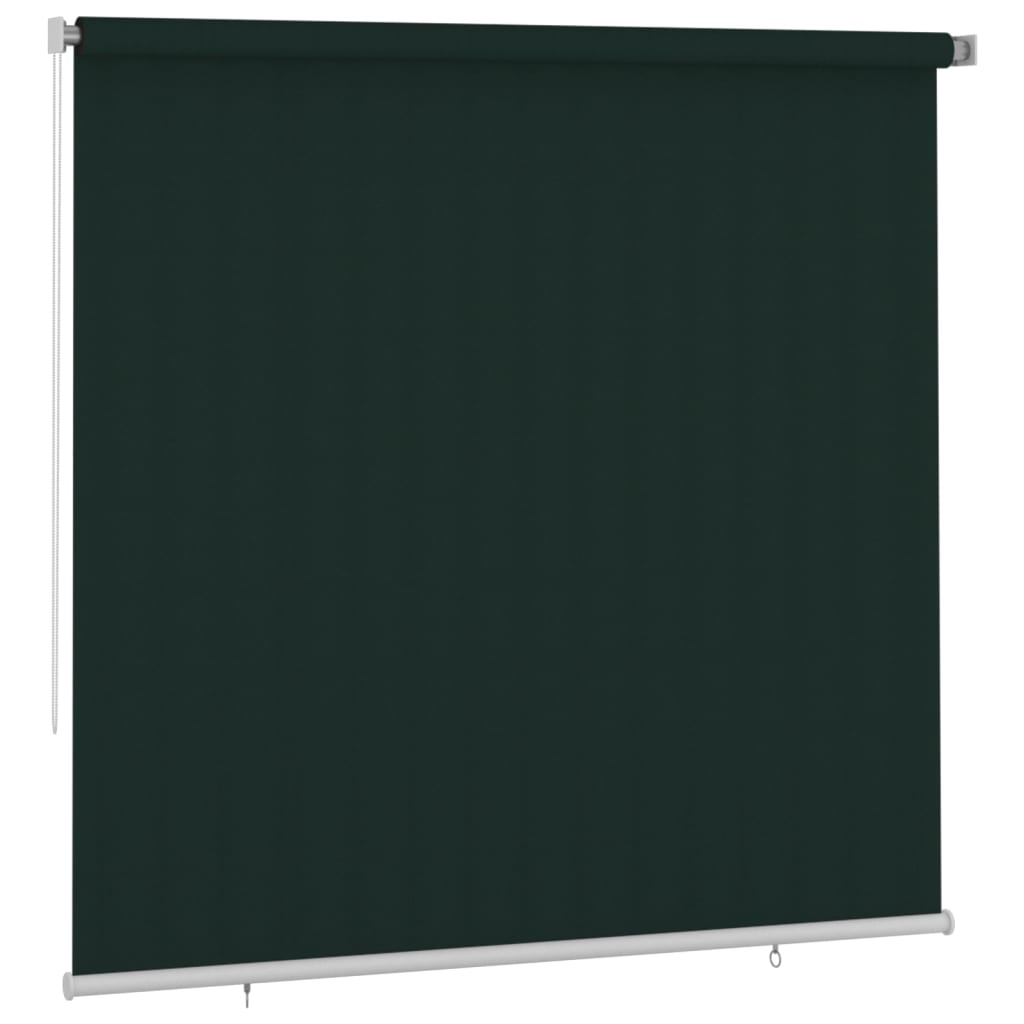 Utendørs rullegardin 240x230 cm mørkegrønn HDPE