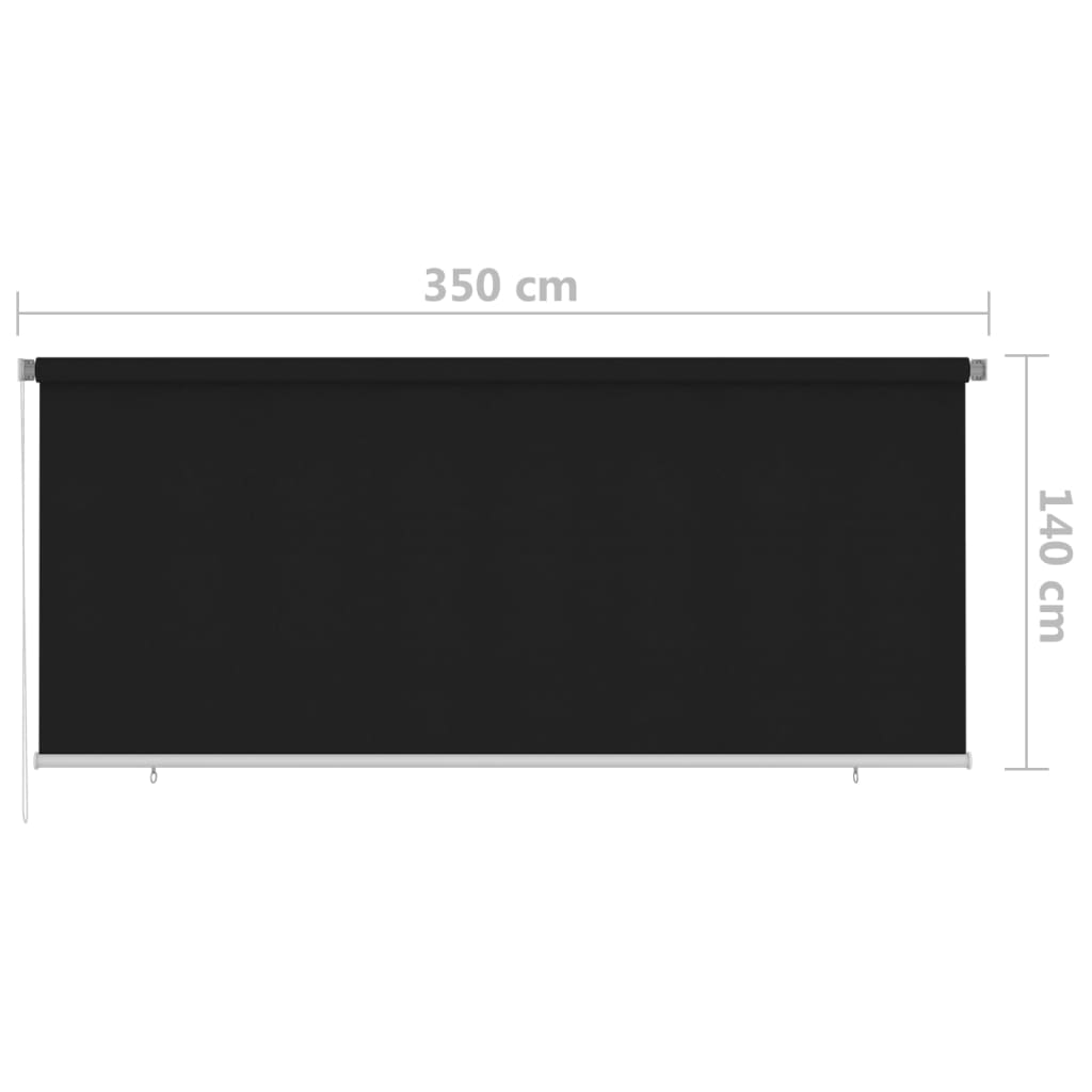 Utendørs rullegardin 350x140 cm svart