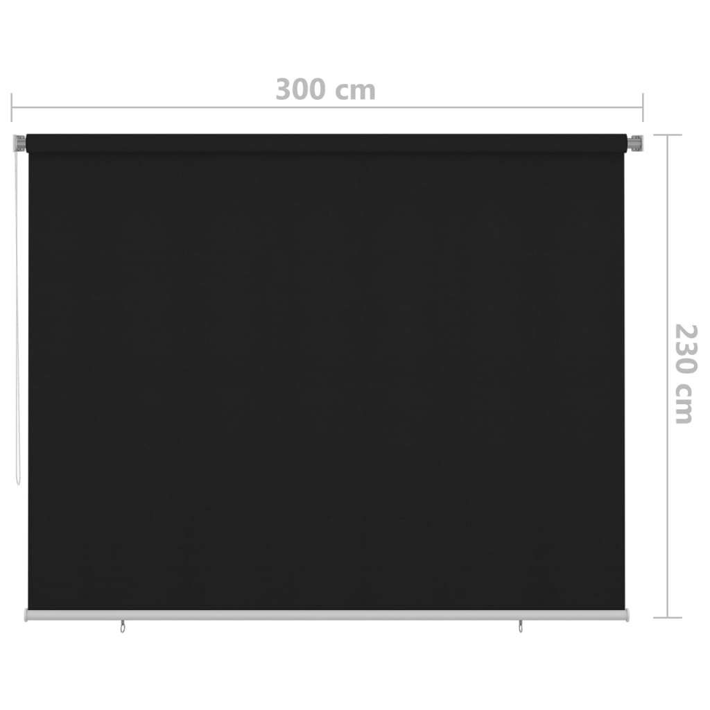 Utendørs rullegardin 300x230 cm svart