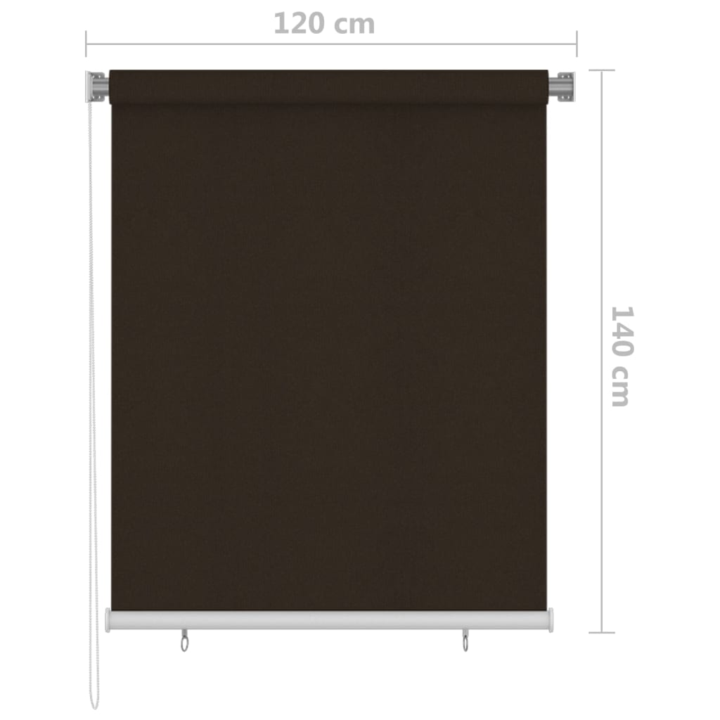 Utendørs rullegardin 120x140 cm brun