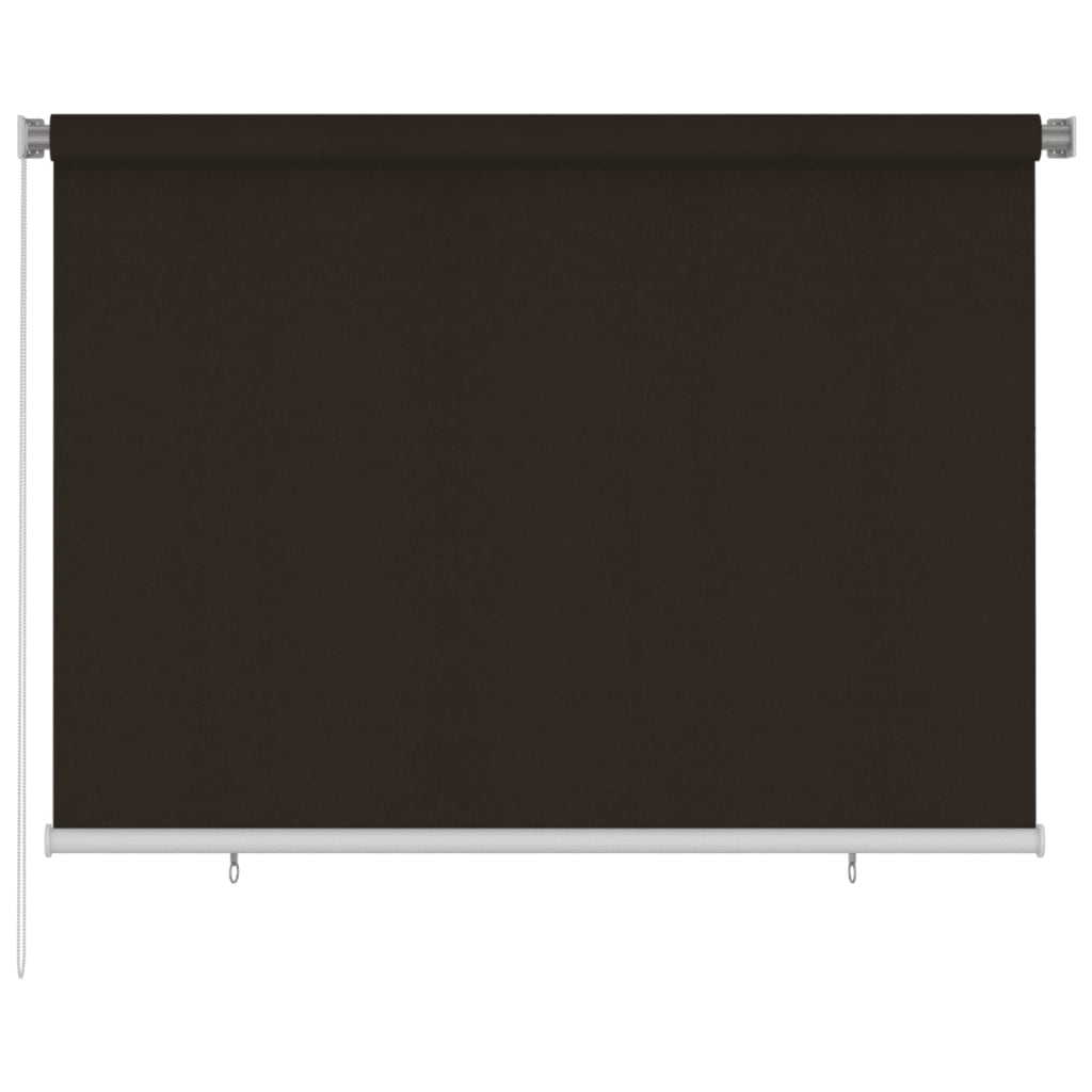 Utendørs rullegardin 200x140 cm brun HDPE