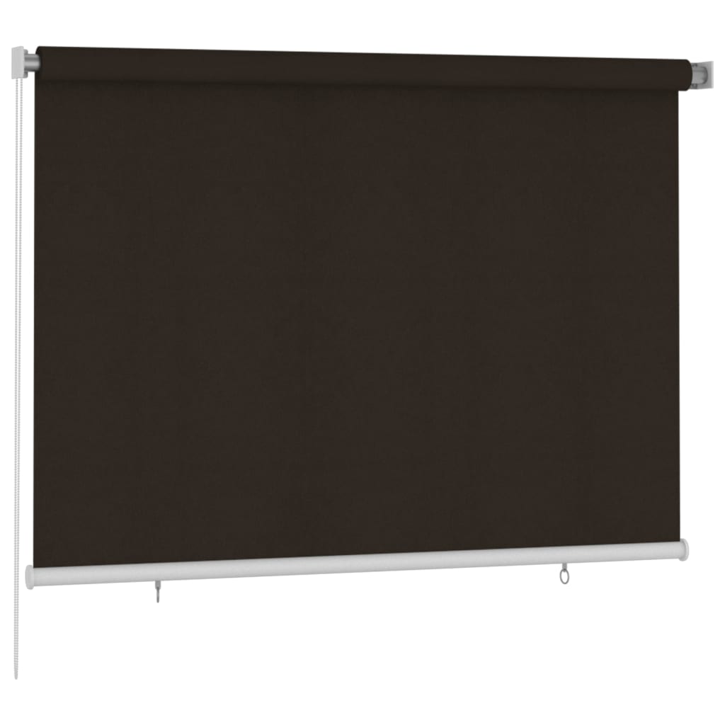 Utendørs rullegardin 200x140 cm brun HDPE