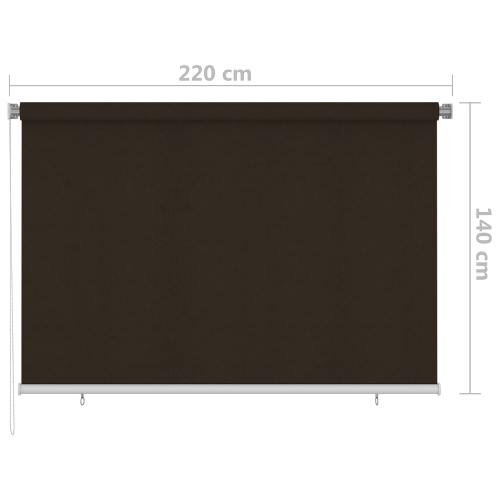 Utendørs rullegardin 220x140 cm brun