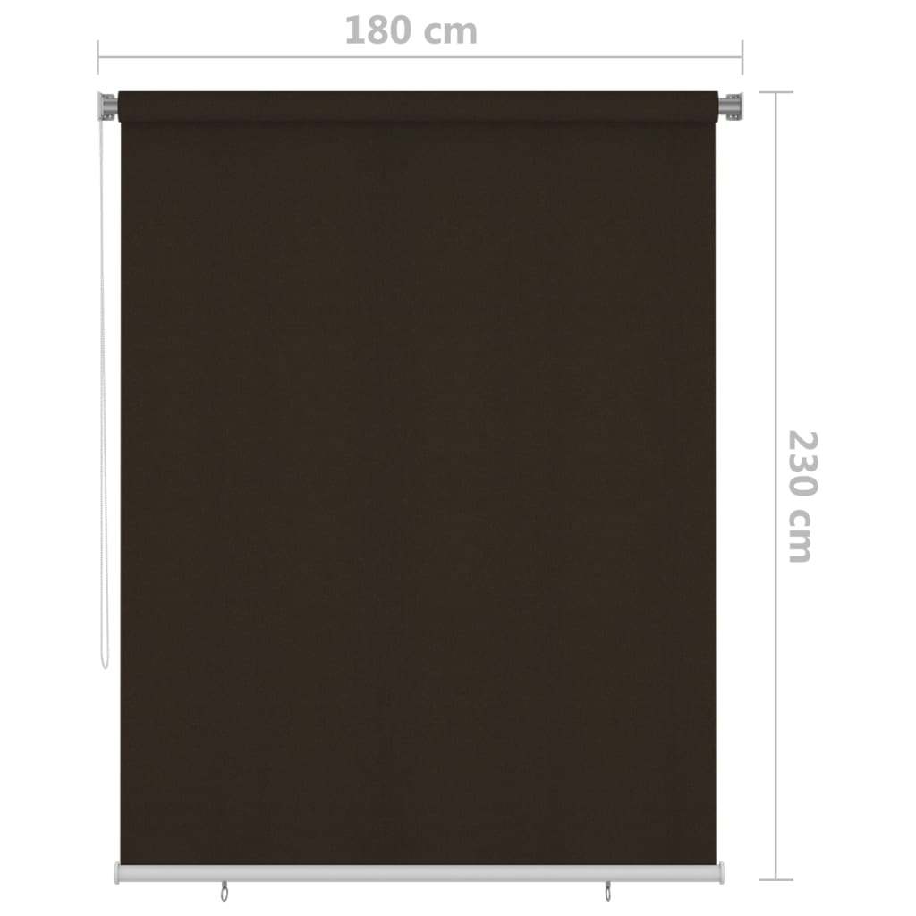 Utendørs rullegardin 180x230 cm brun