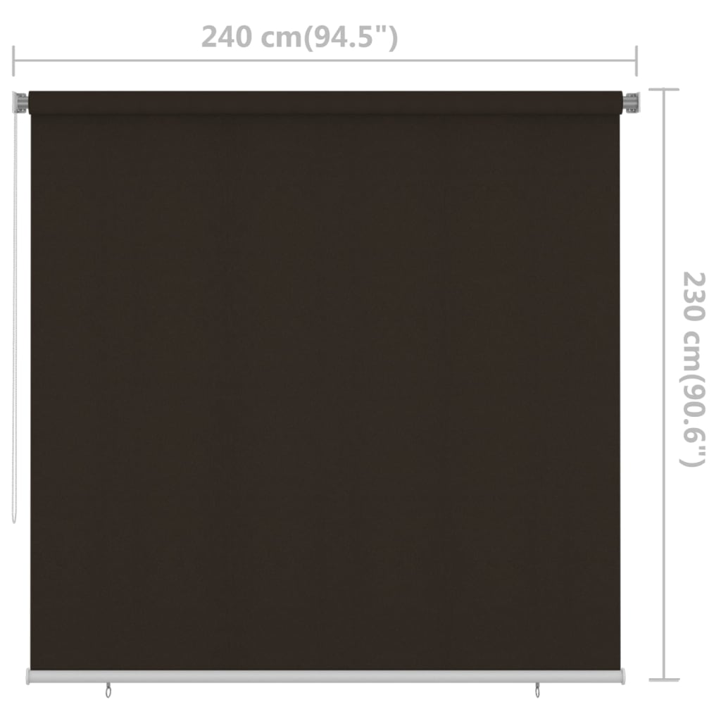 Utendørs rullegardin 240x230 cm brun