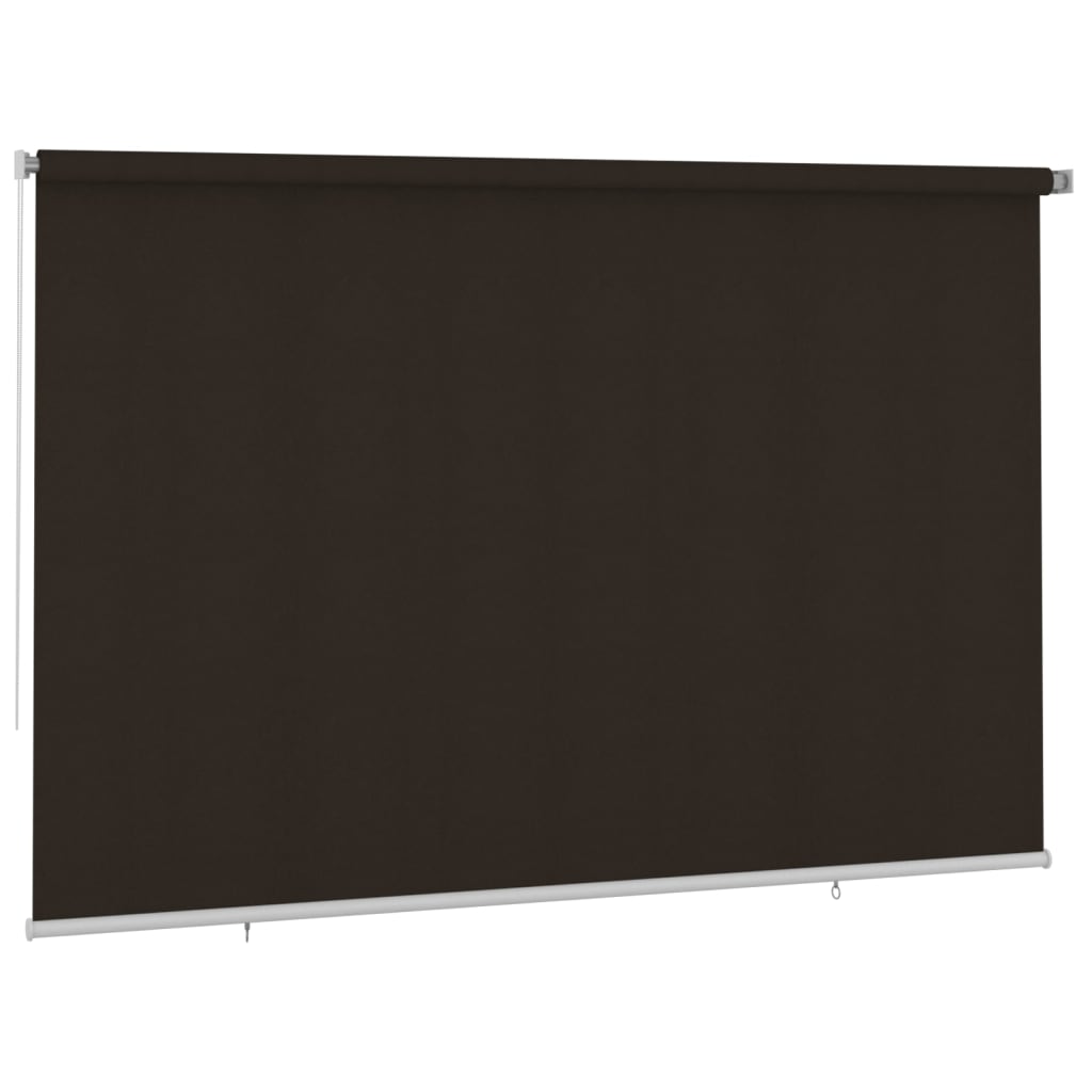Utendørs rullegardin 350x230 cm brun HDPE
