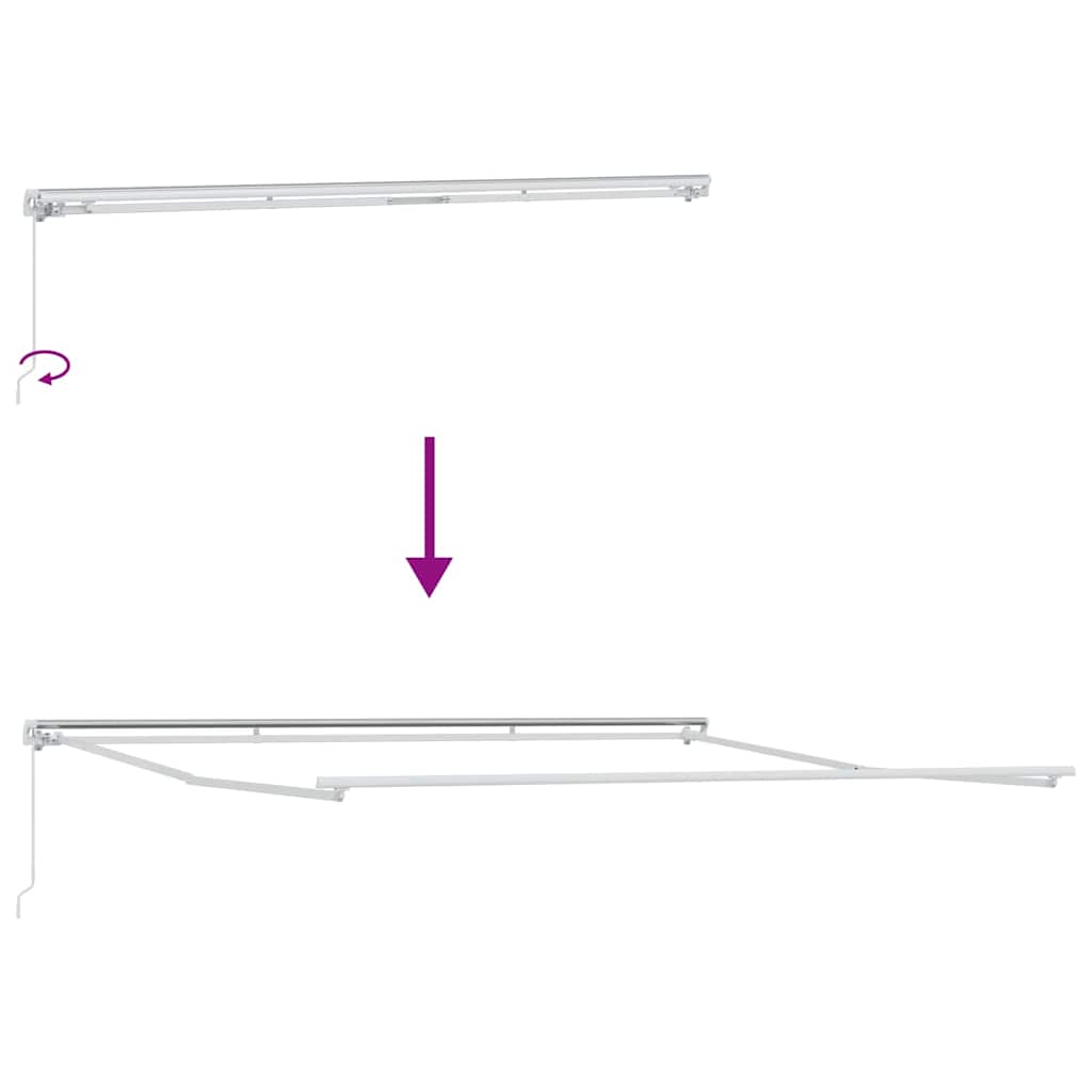 Markiseramme Hvit 500 × 350 cm Aluminium
