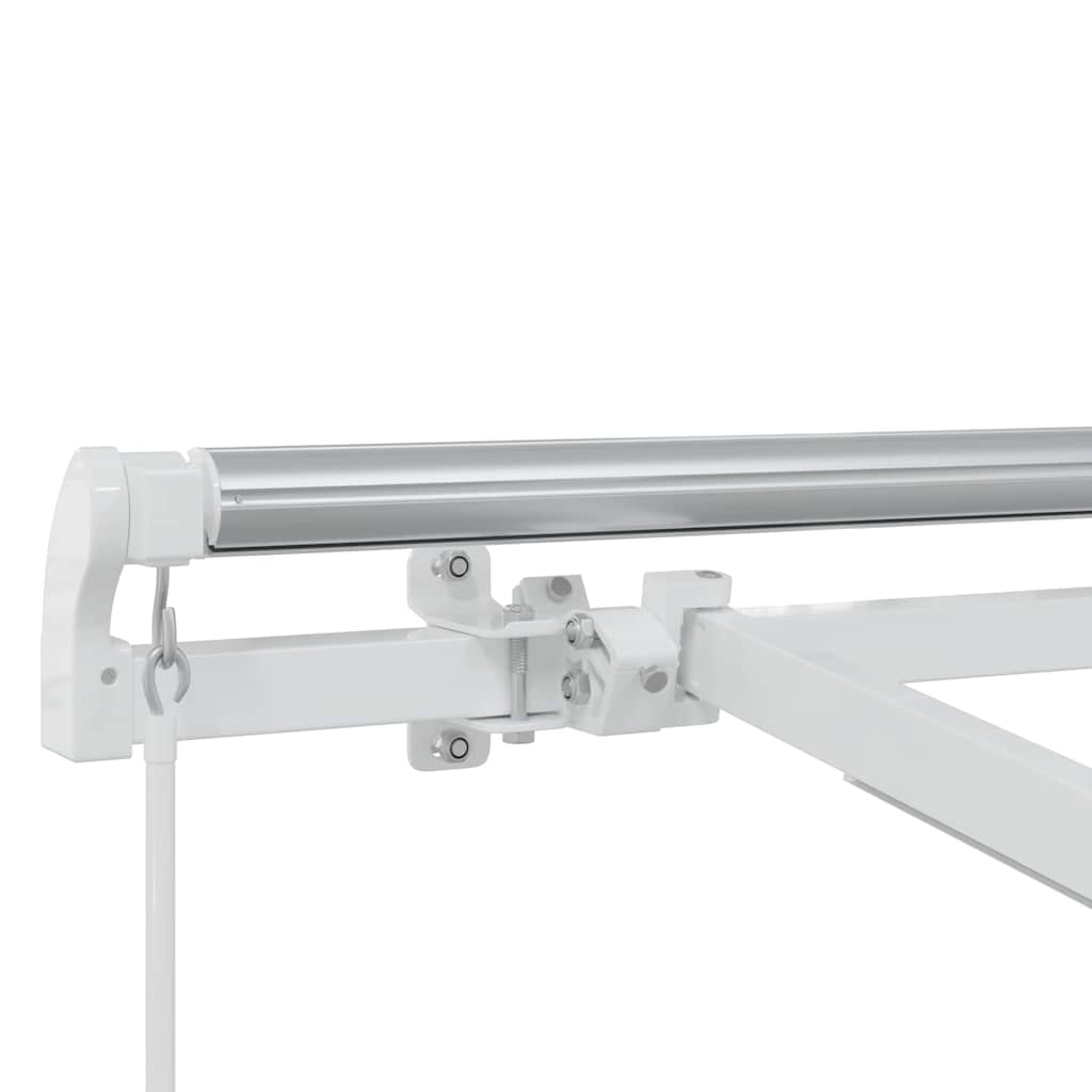 Markiseramme med LED -stripelys Hvit 350 x 250 cm Aluminium vidaXL