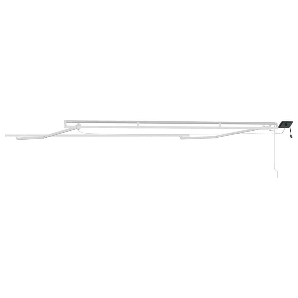 Markiseramme med LED -stripelys Hvit 500 × 300 cm Aluminium