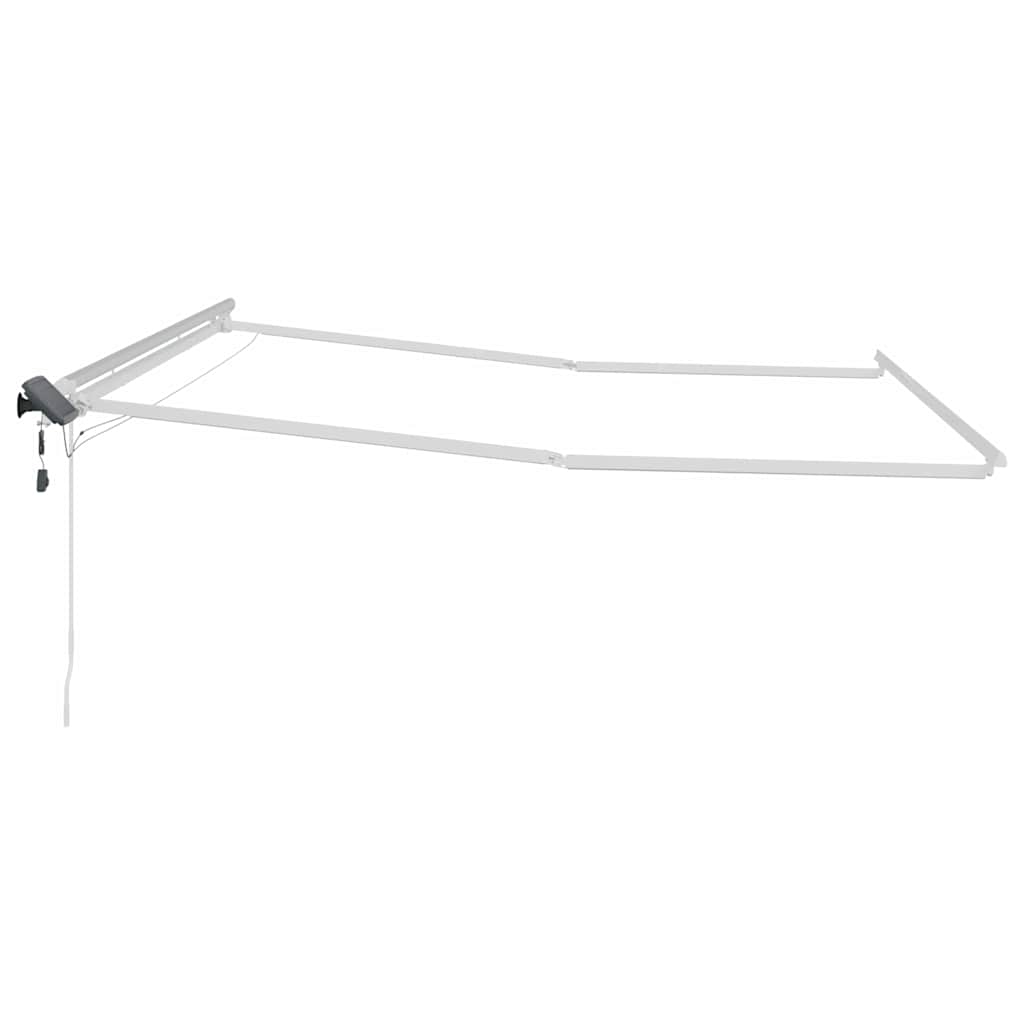 Markiseramme med LED -stripelys Hvit 500 × 300 cm Aluminium