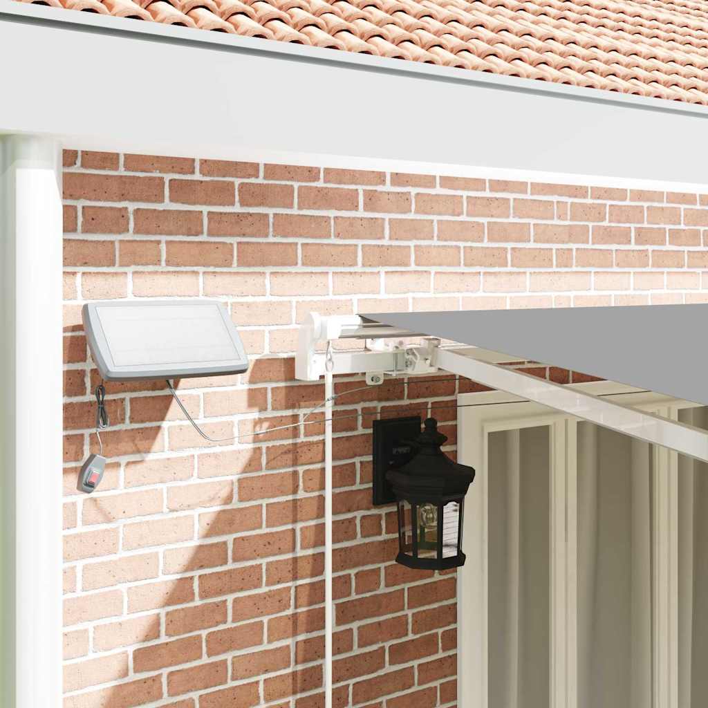 Markiseramme med LED -stripelys Hvit 600 × 300 cm Aluminium vidaXL