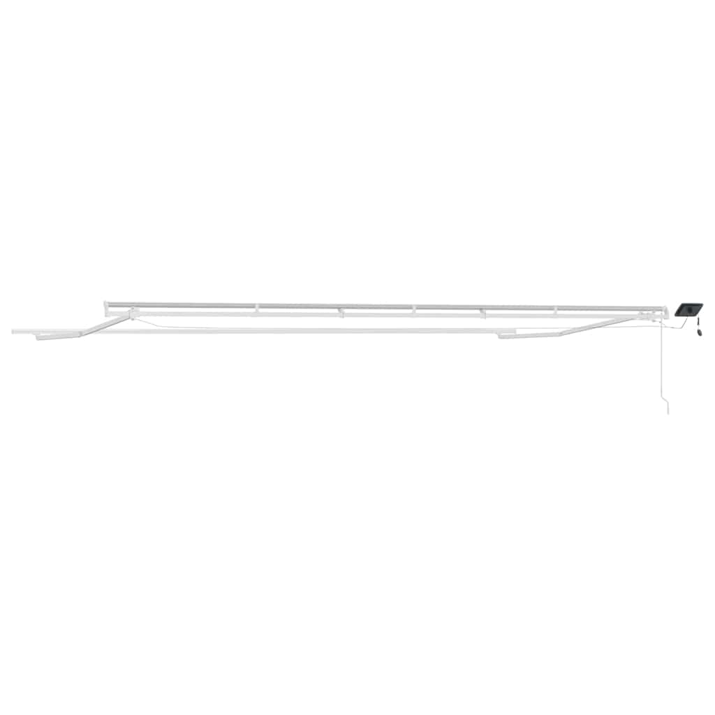 Markiseramme med LED -stripelys Hvit 600 × 300 cm Aluminium vidaXL