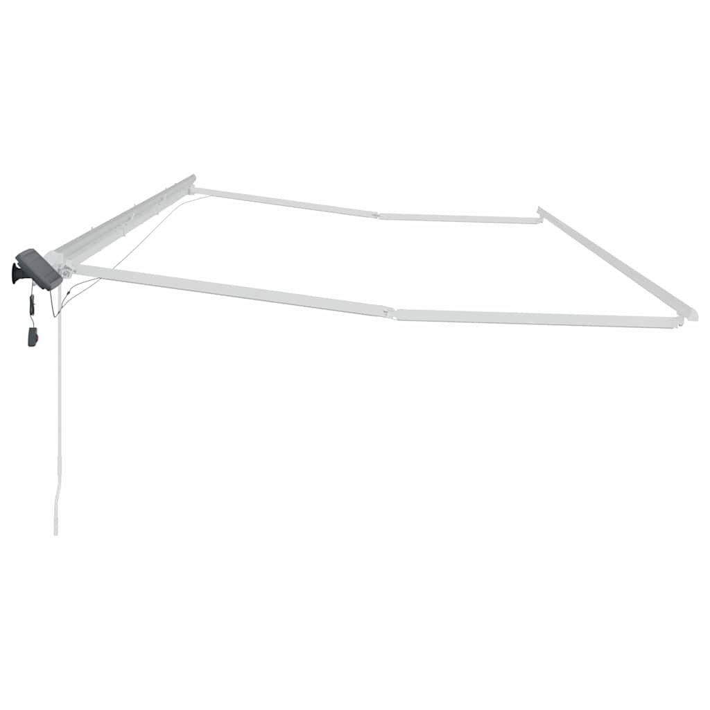 Markiseramme med LED -stripelys Hvit 600 × 300 cm Aluminium vidaXL