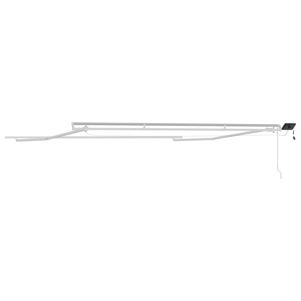 Markiseramme med LED -stripelys Hvit 450 × 350 cm Aluminium