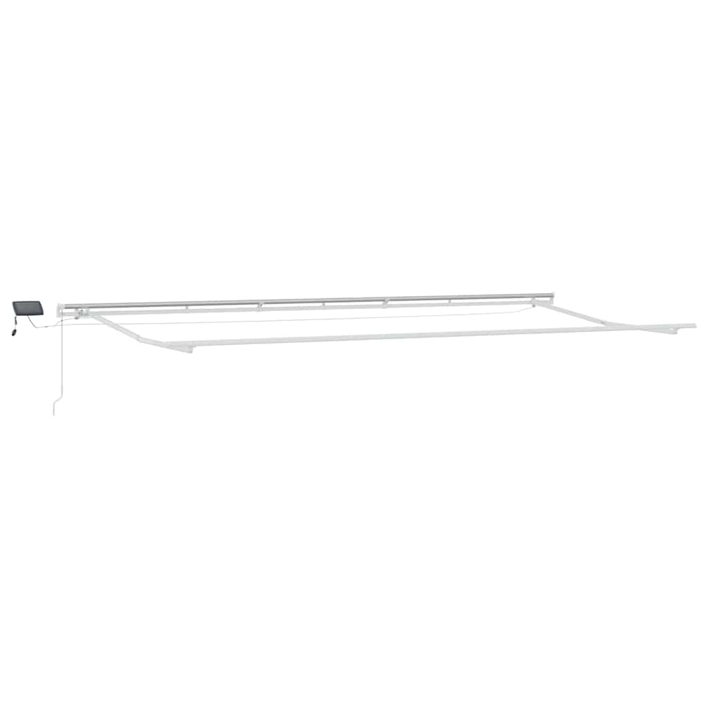 Markise med Hvit 6 × 3,5 m Metall