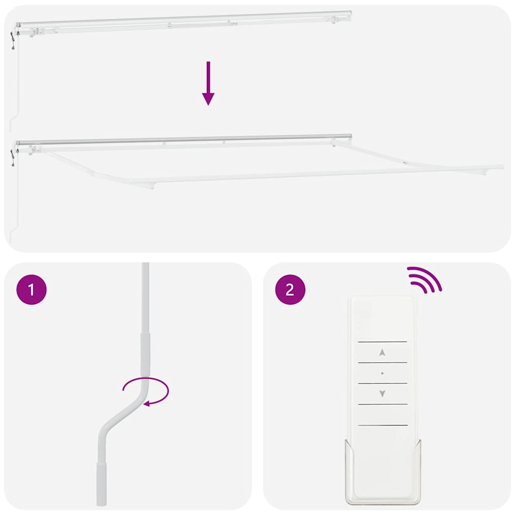 Markise Hvit 4,5 × 3 m Metall