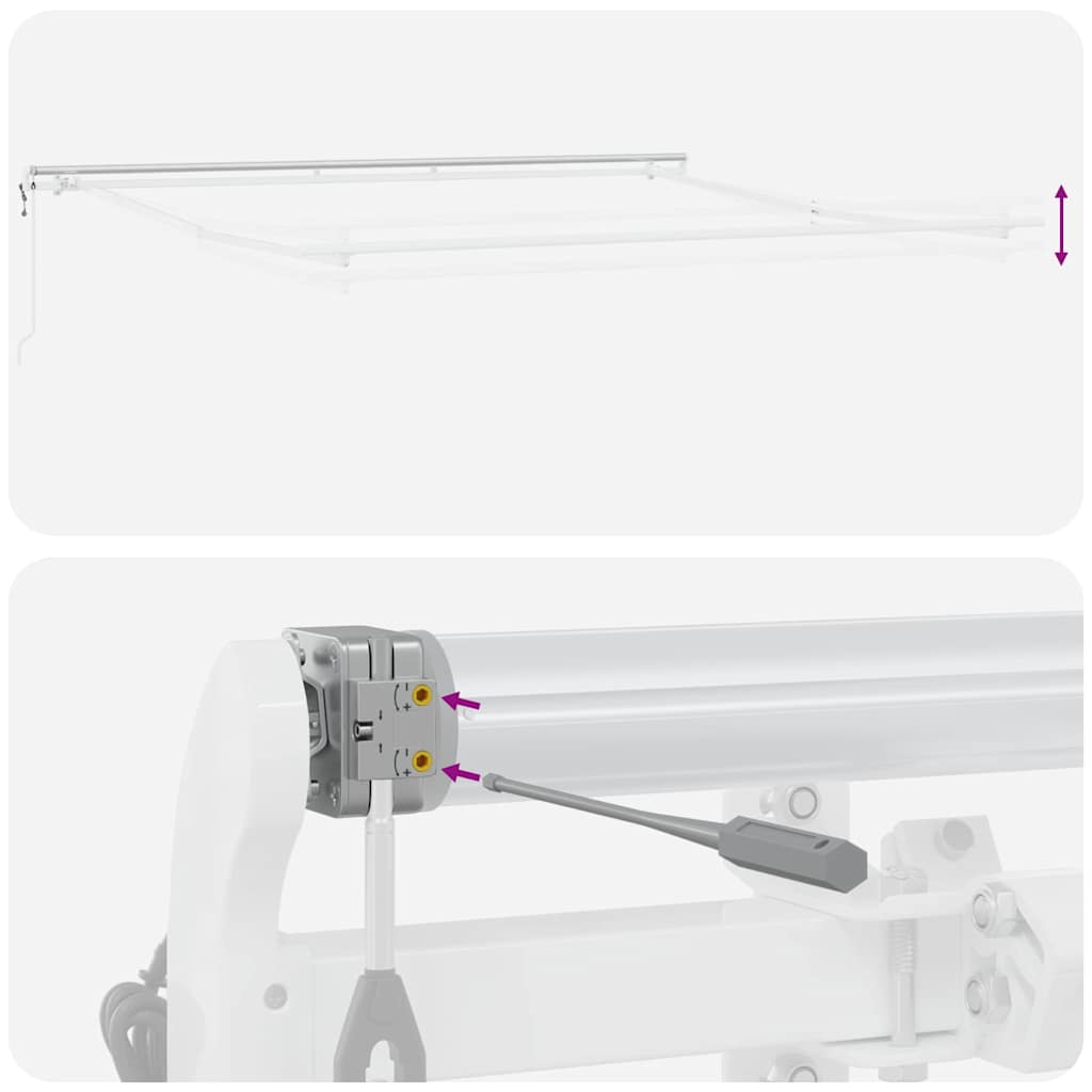 Markise Hvit 5 × 3,5 m Metall