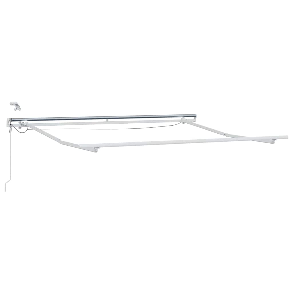 Markiseramme med LED -stripelys Hvit 350 x 250 cm Aluminium