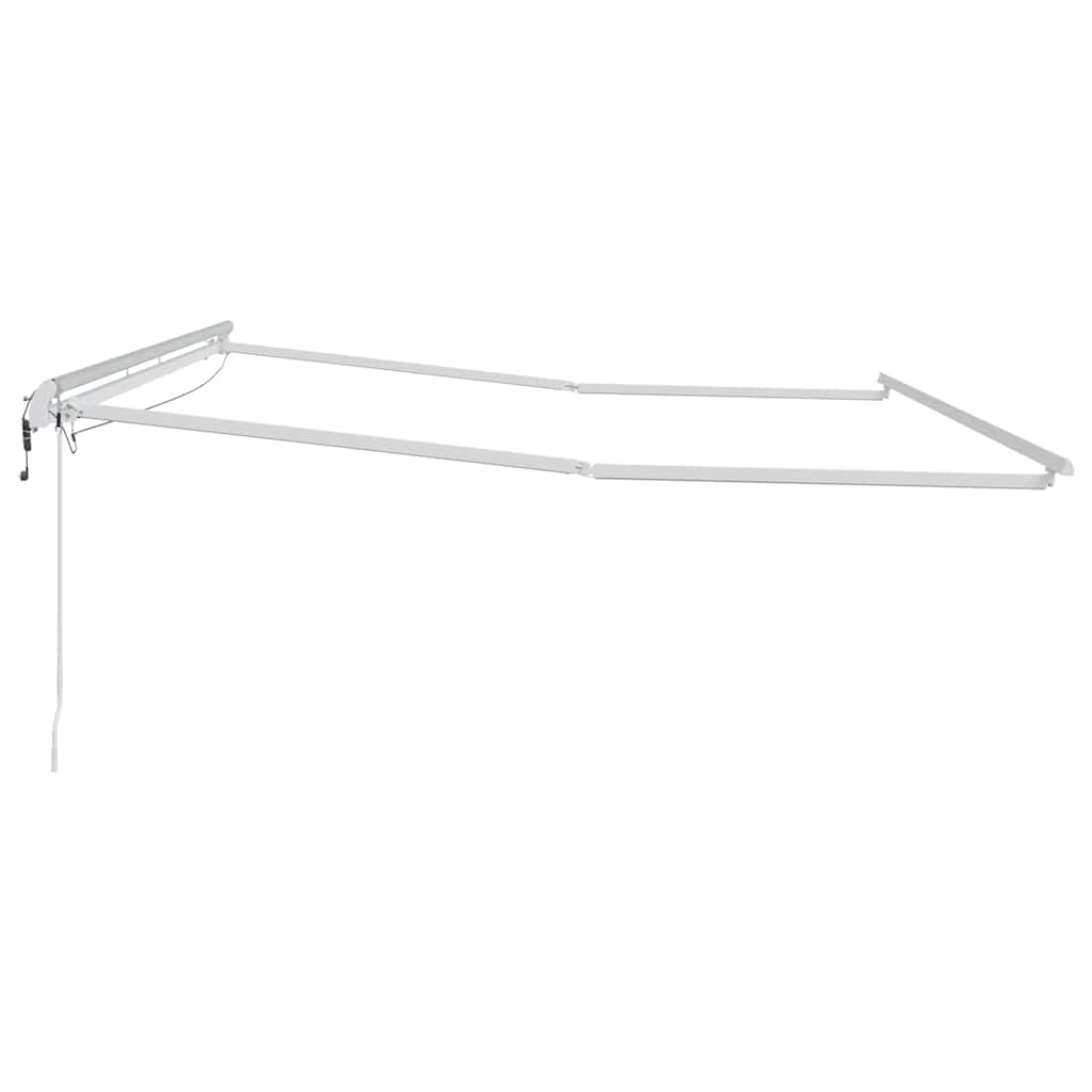 Markiseramme med LED -stripelys Hvit 400 × 300 cm Aluminium