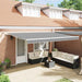 Markiseramme med LED -stripelys Hvit 500 × 300 cm Aluminium