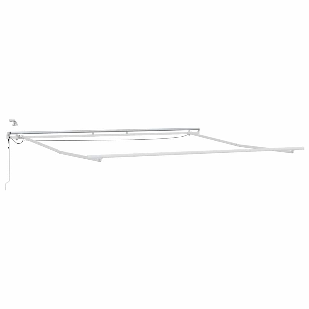 Markiseramme med LED -stripelys Hvit 450 × 350 cm Aluminium