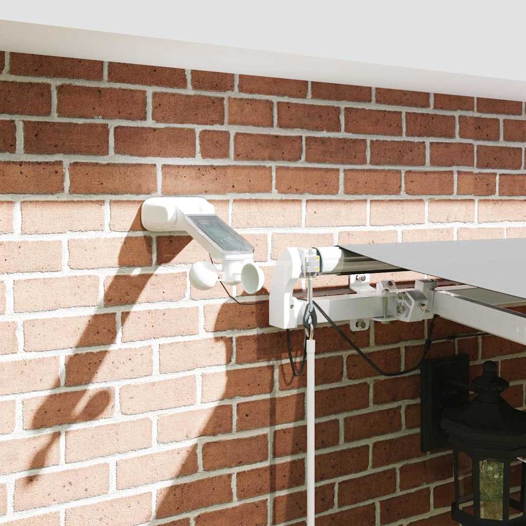 Markiseramme med LED -stripelys Hvit 500 × 350 cm Aluminium