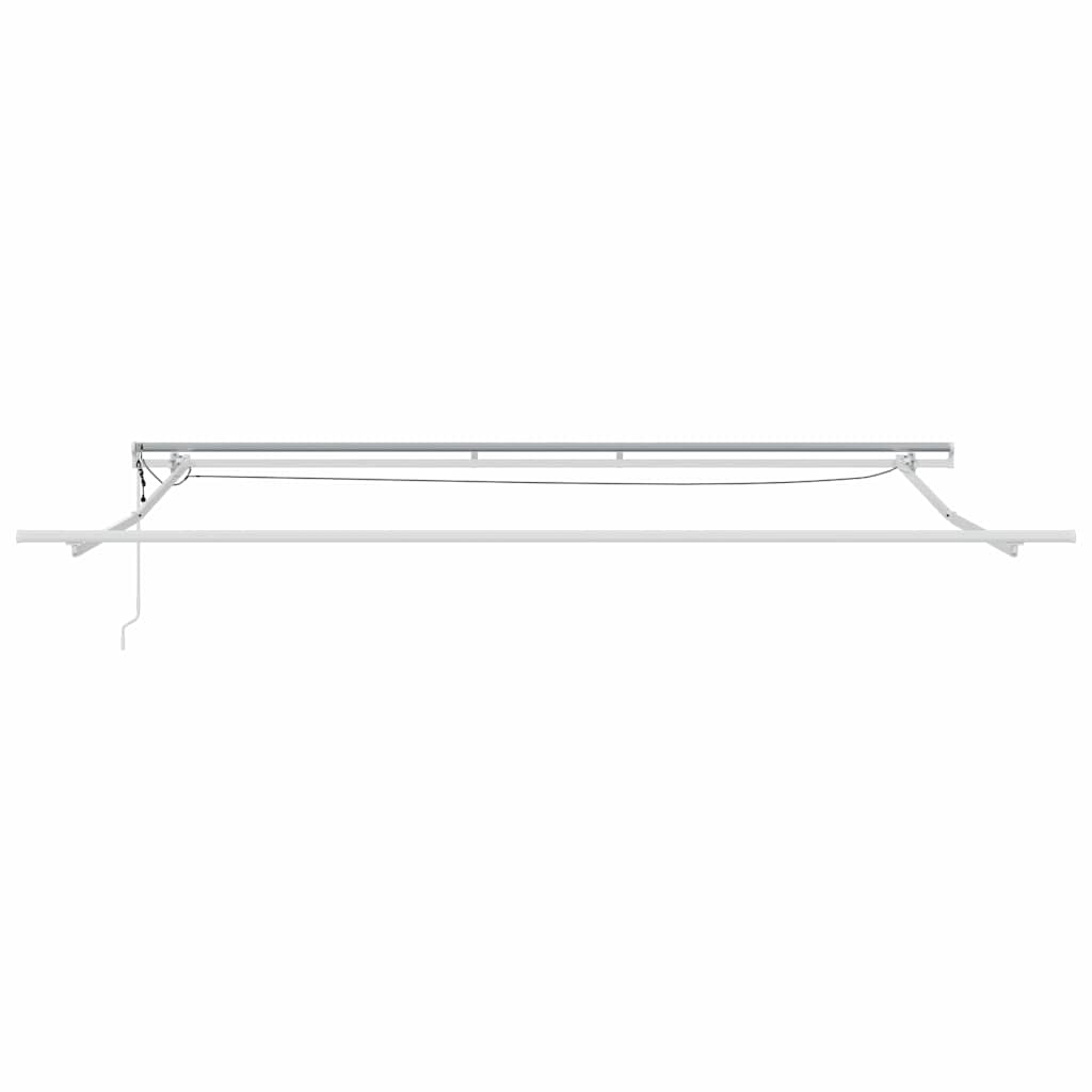 Markiseramme med LED -stripelys Hvit 500 × 350 cm Aluminium