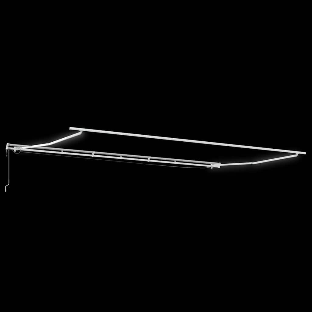 Markise med Hvit 6 × 3,5 m Metall