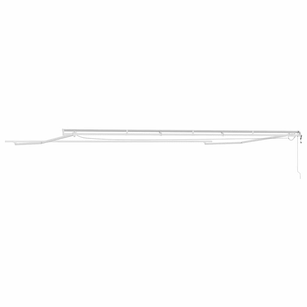 Markiseramme med LED -stripelys Hvit 600 × 350 cm Aluminium
