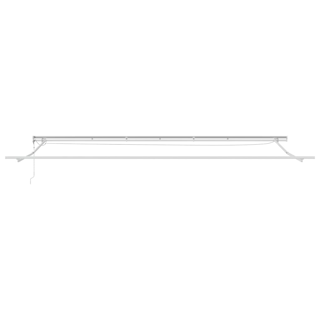 Markiseramme med LED -stripelys Hvit 600 × 350 cm Aluminium