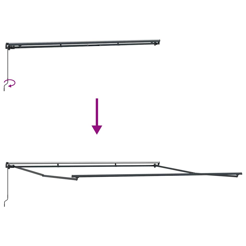 Markise Antrasitt 5 × 3,5 m Metall