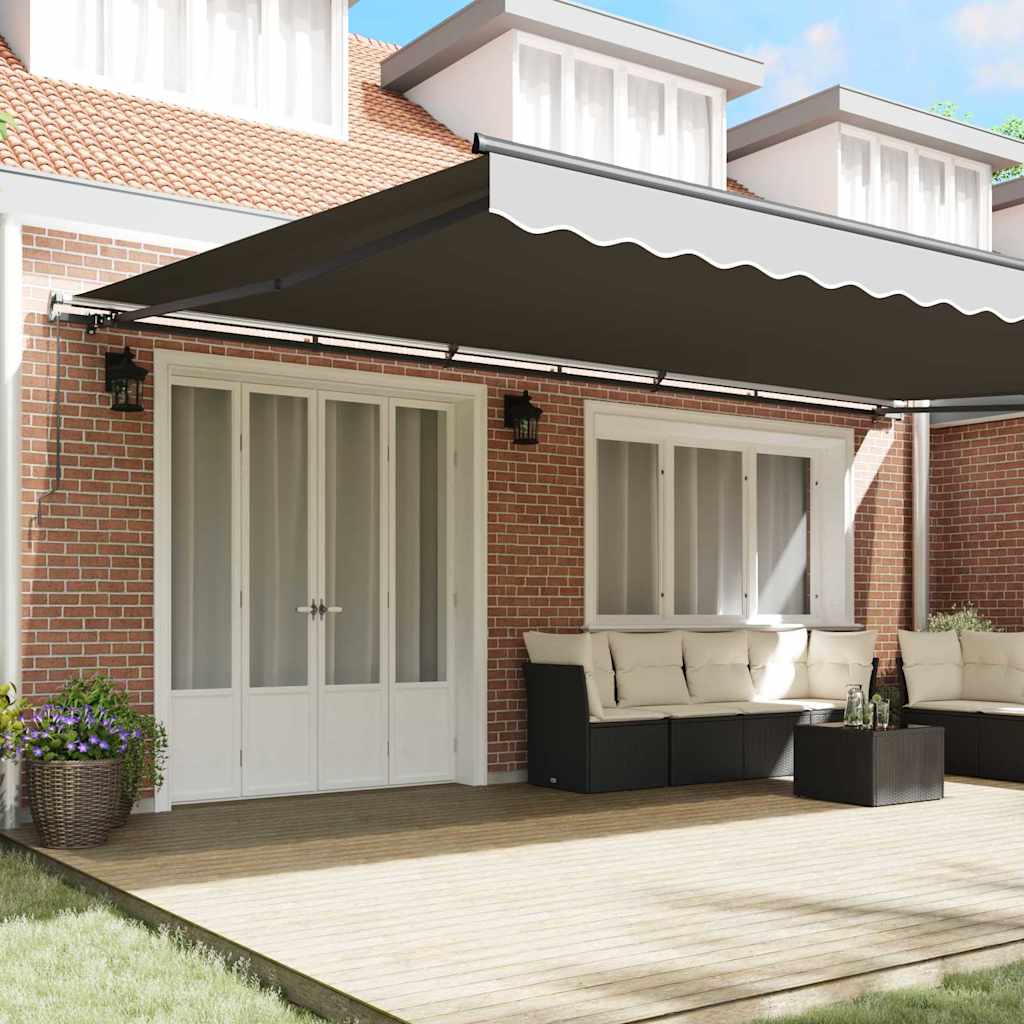 Markise Antrasitt 6 × 3,5 m Metall