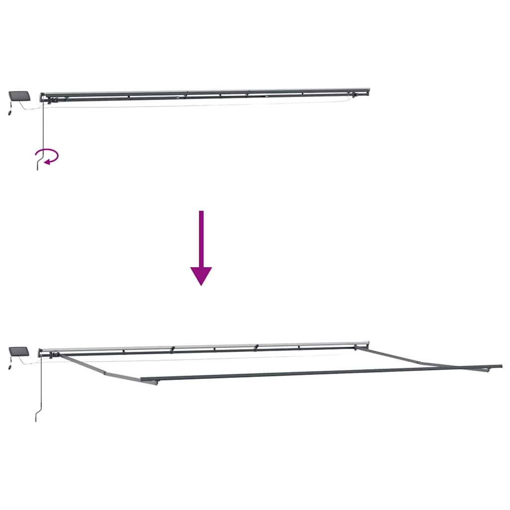 Markise med Antrasitt 6 x 3 m Metall