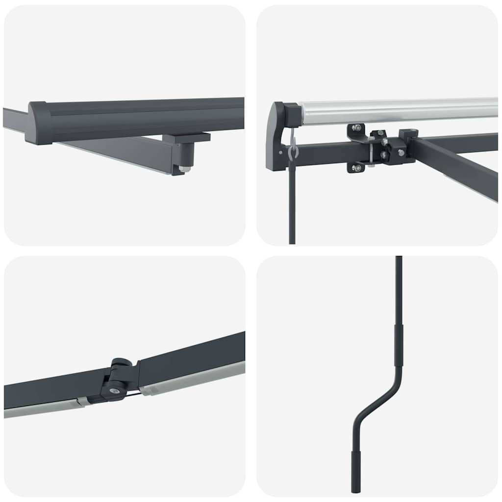 Markise med Antrasitt 4,5 × 3,5 m Metall