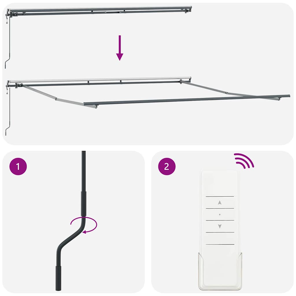 Markise Antrasitt 5 × 3,5 m Metall