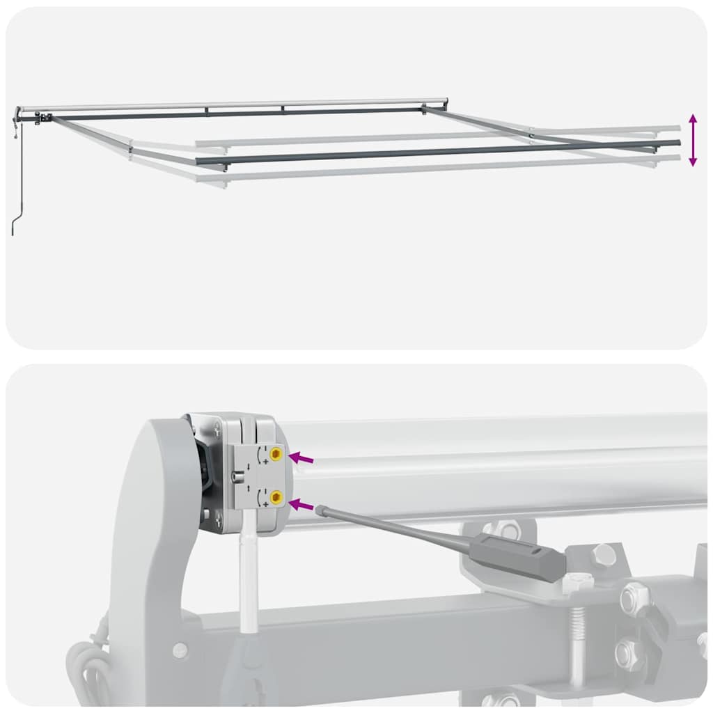 Markise Antrasitt 5 × 3,5 m Metall