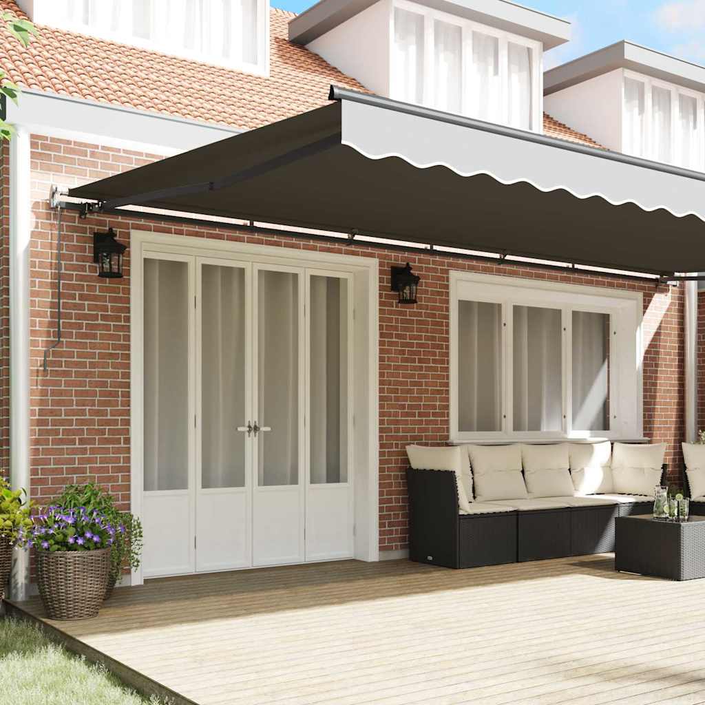 Markise Antrasitt 6 × 3,5 m Metall