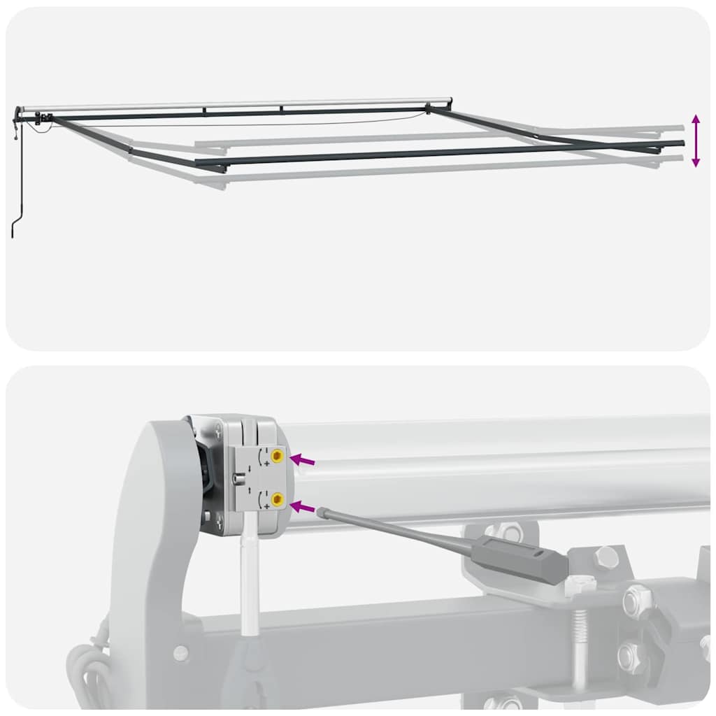Markise med Antrasitt 4,5 × 3 m Metall