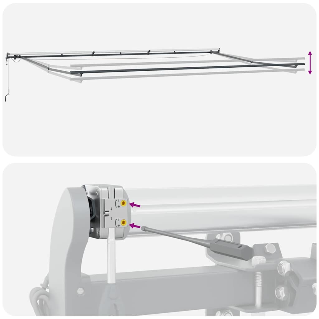 Markise med Antrasitt 6 x 3 m Metall