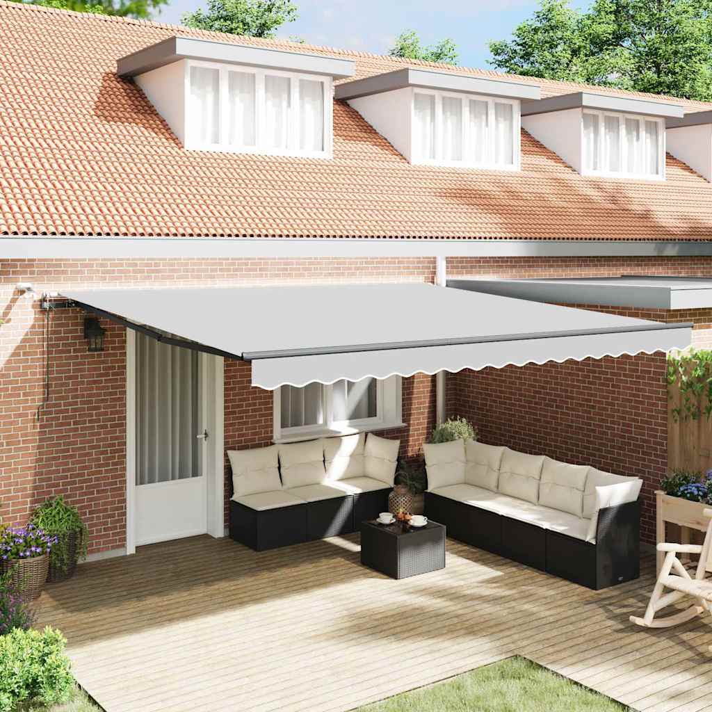 Markise med Antrasitt 4 × 3,5 m Metall