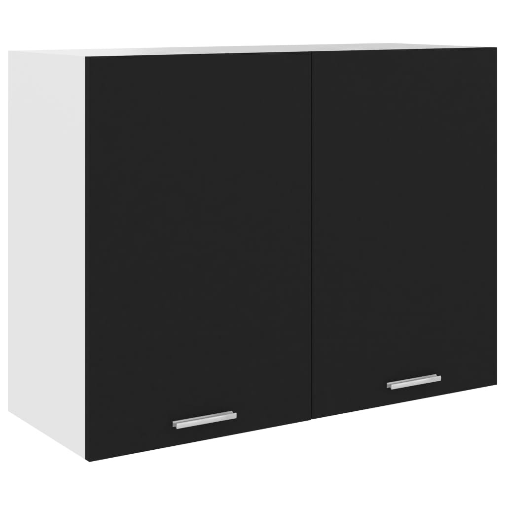Hengende skap "Lyon" svart 80x31x60 cm konstruert tre