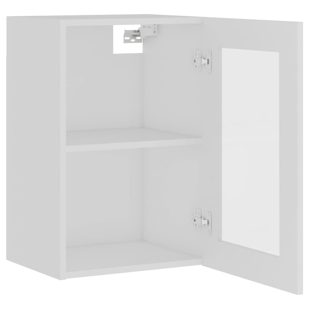 Hengende skap glass "Lyon" hvit 40x31x60 cm konstruert tre