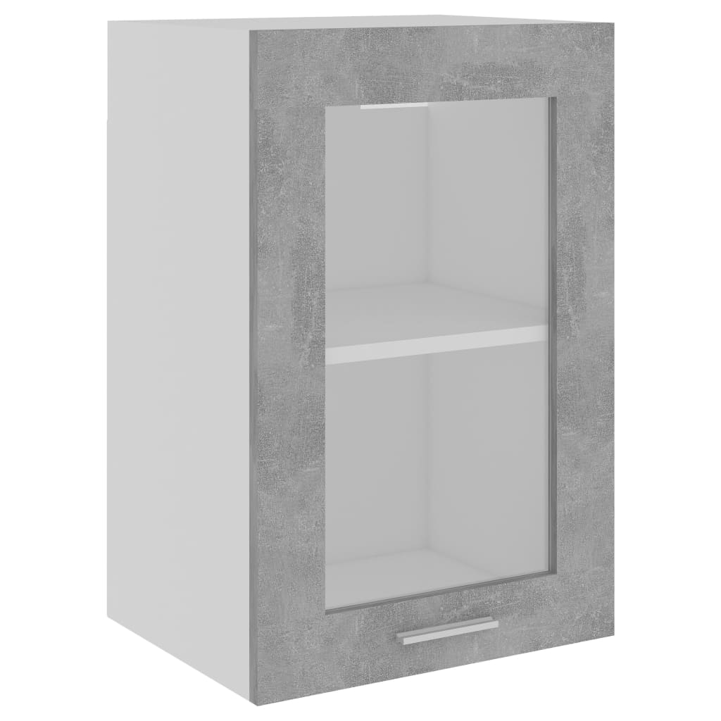Hengende skap glass "Lyon" betonggrå 40x31x60 cm